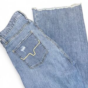 KIMES RANCH “Olivia” Light Wash Raw Hem Jeans size 10/32